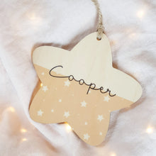 Load image into Gallery viewer, Wooden Star Decoration - Add a name
