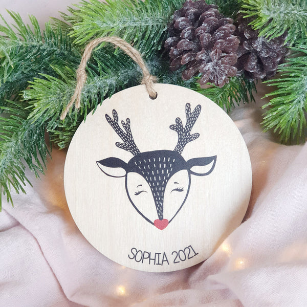 Reindeer Decoration Wooden - Add your own text