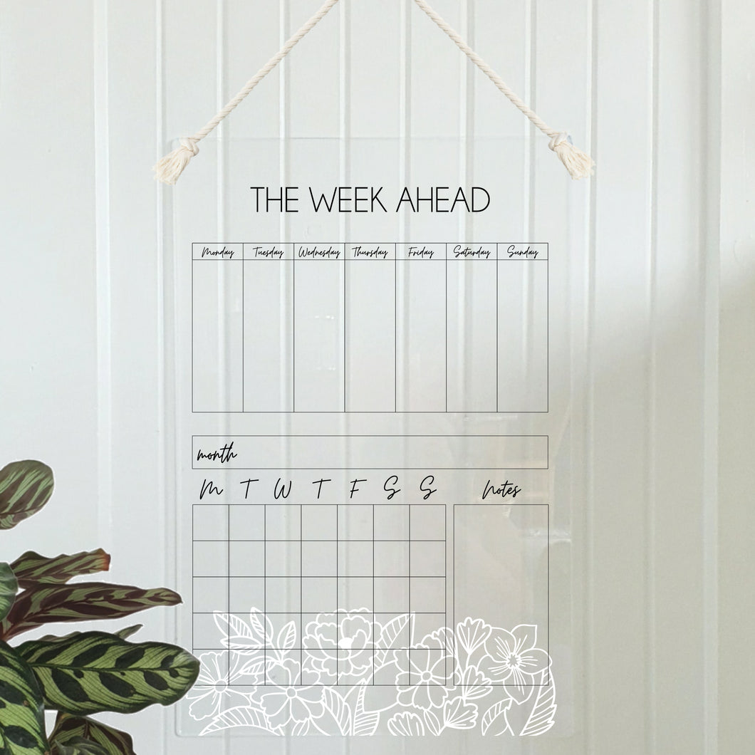 Wall Planner Layout 3 - Line Flowers