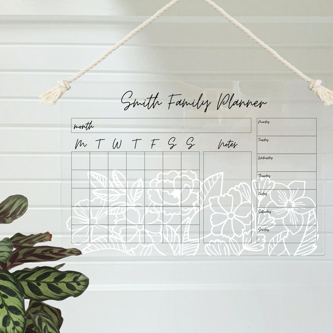 Wall Planner Layout 4 - Line Flowers