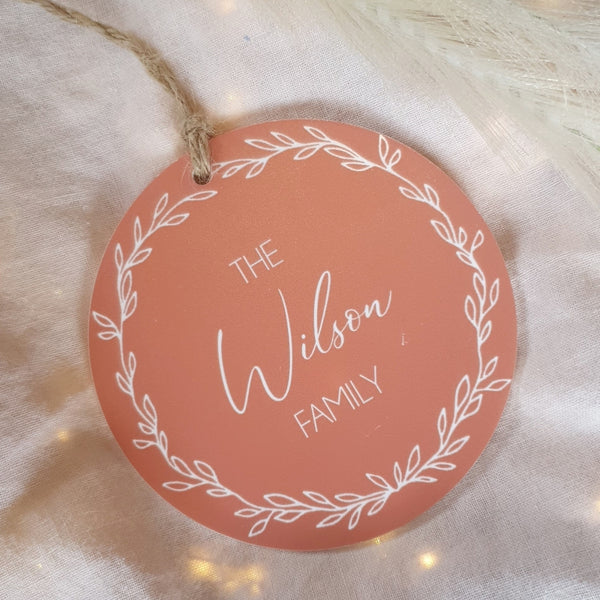 Wreath Christmas Decoration - Add your own text