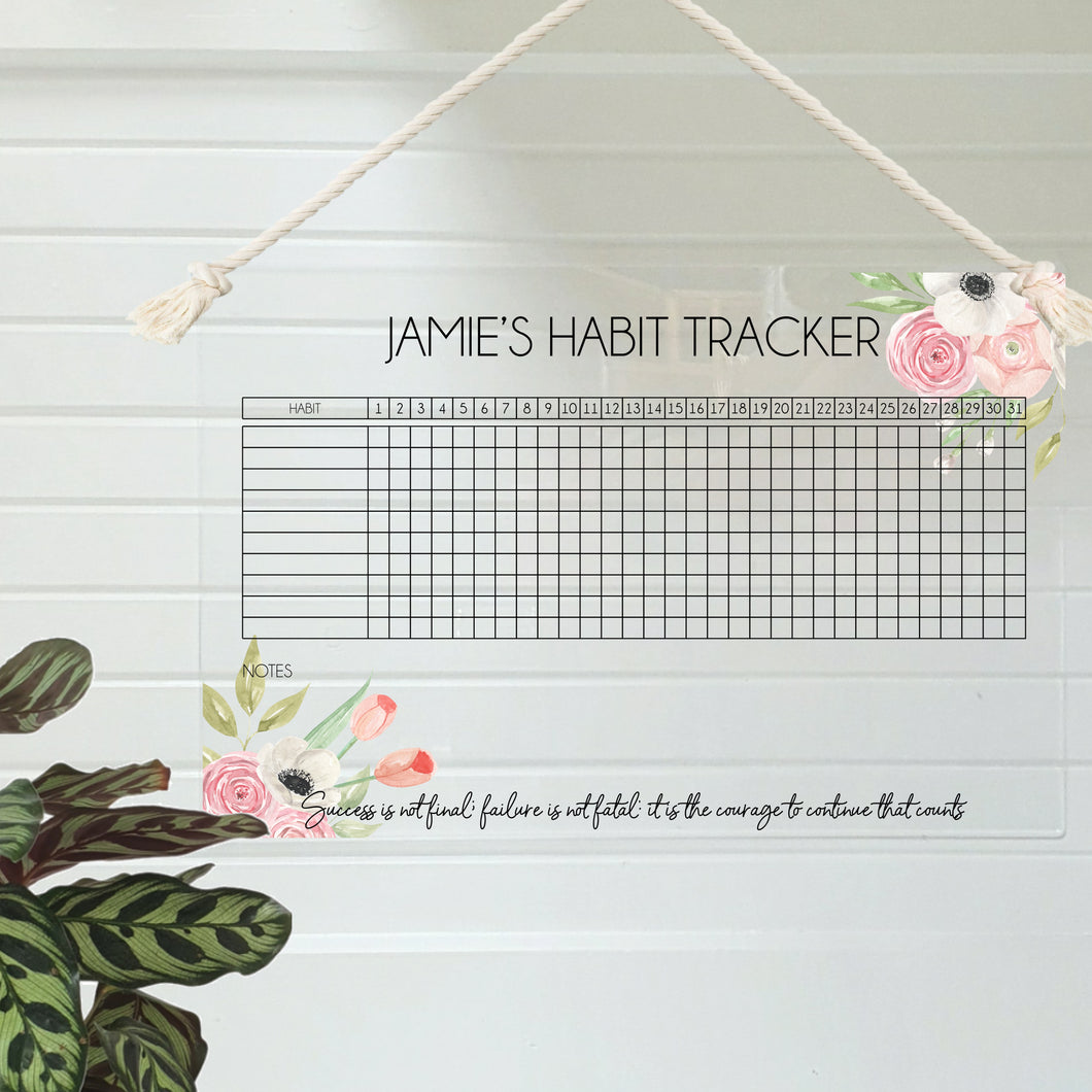 Goal Tracker Squares - Peony Bouquet