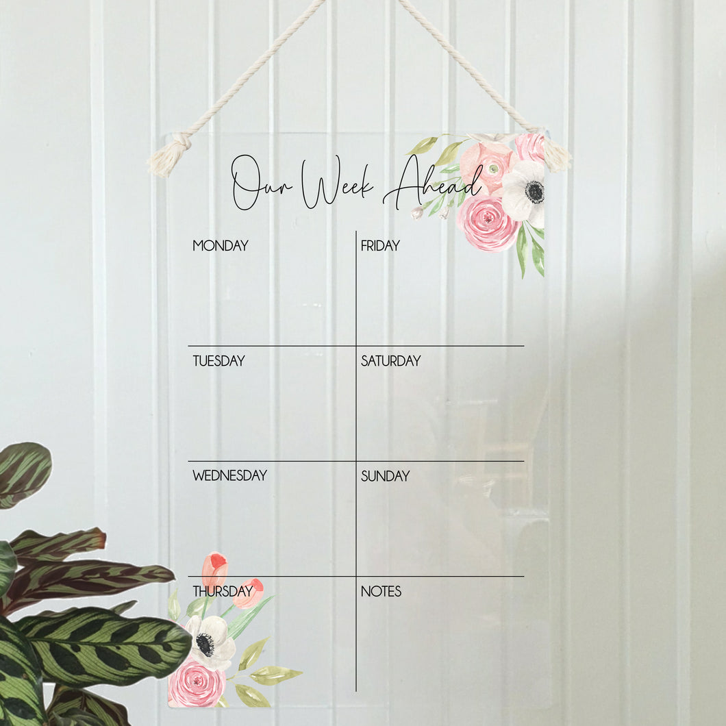 Wall Planner Layout 1 - Peony Bouquet