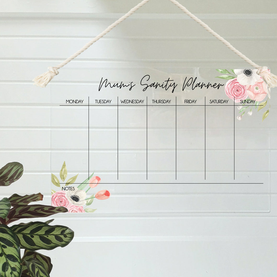 Wall Planner Layout 2 - Peony Bouquet