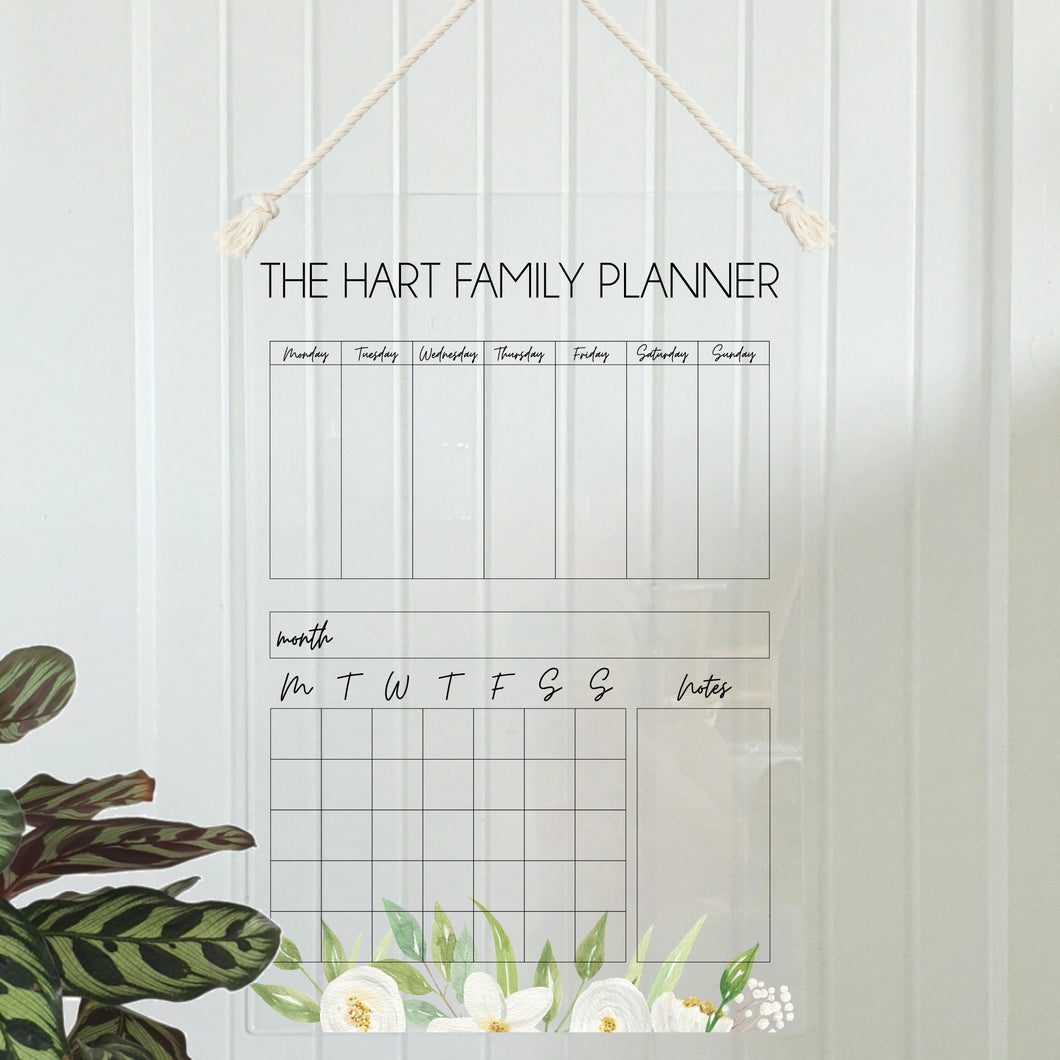 Wall Planner Layout 3 - White Florals