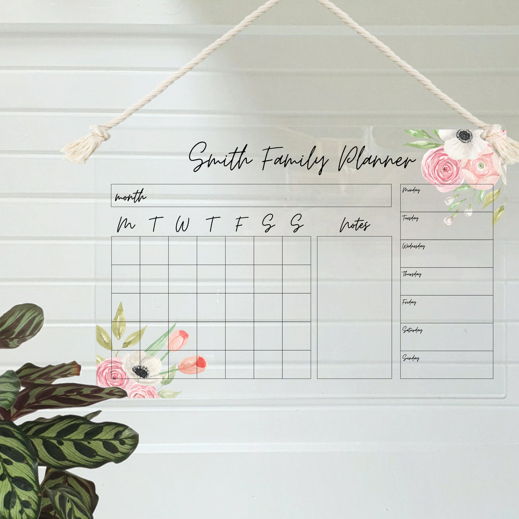 Wall Planner Layout 4 - Peony Bouquet