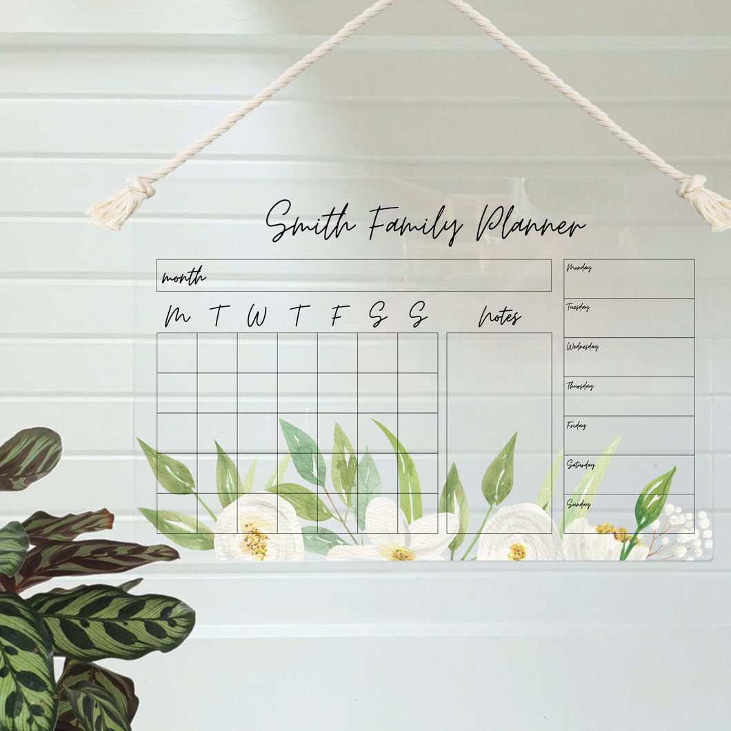 Wall Planner Layout 4 - White Florals