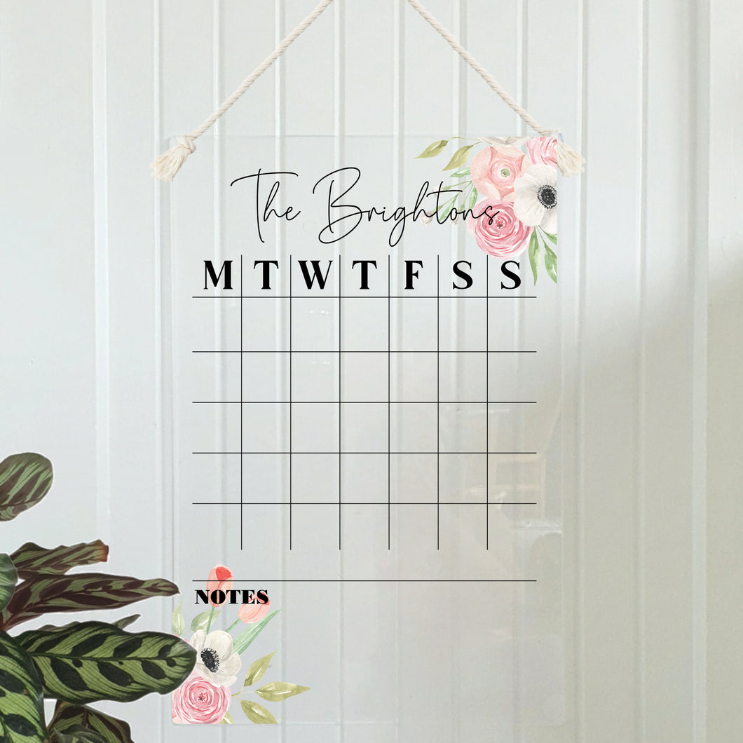 Wall Planner Layout 5 - Peony Bouquet