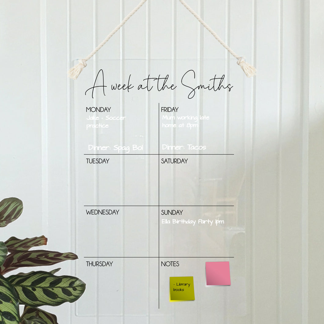 Wall Planner Layout 1 - Change your colour